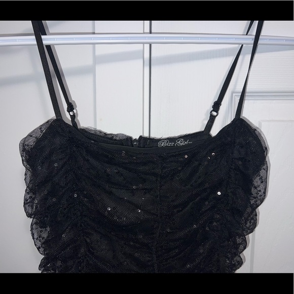 Black scrunched sequin dress - Picture 3 of 4